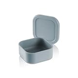 KLIPPSI Fiambrera de silicona platino, resistente al calor, resistente al frío, a prueba de fugas, apto para lavavajillas (azul claro, S)