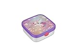 Mepal - Fiambrera Bento Grande Campus - Bento Box para Niños - Incluye 2 cajas Bento extraíbles y Tenedor - Las Cajas Bento son aptas para Microondas - 2x 200 + 1250 ml - Unicorn Glow
