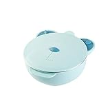 Bento Boxes Cubiertos Aislamiento Alimentación Plato de cena Fiambrera Vajilla Portátil Succión Tazón Acero Inoxidable Bento Box (Color : Azul)