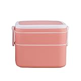 Bento Boxes Bento Box Fiambrera aislada a prueba de fugas Caja Bento de grado alimenticio Contenedor de alimentos con tapa independiente práctica asa oculta (Color: Rosa)