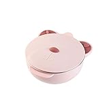 Bento Boxes Cubiertos Aislamiento Alimentación Plato de cena Fiambrera Vajilla Portátil Succión Tazón de Acero Inoxidable Bento Box (Color : Rosa)