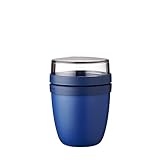 Mepal - Fiambrera Ellipse Mini - Práctico Vaso para Yogur y Muesli - Compartimentos separados para Porta Alimentos - Apto para Congelador, Microondas y Lavavajillas - 300 ml + 120 ml - Vivid Blue