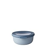 Mepal - Multi Bowl Cirqula Redondo - Recipientes para Alimentos con Tapa - Adecuado como Fiambrera Hermética para Frigorífico, Microondas y Congelador - Tapers para Comida - 350 ml - Nordic blue