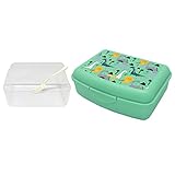 NERTHUS FIH 1227 Fiambrera Infantil Dinosaurios, Caja de Almuerzo Ligera y Fácil de Limpiar con Divisor y Tenedor