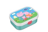 Mepal - Fiambrera Campus - Bento Box para Niños - Lonchera con Compartimento y Tenedor - Fiambrera con Cierre de Clip - Sin BPA y apta para Lavavajillas - 750 ml - Peppa Pig