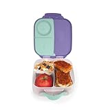 b.box Mini caja de almuerzo para niños con 3 compartimentos (2 herméticos) ideal para almuerzos y aperitivos sin BPA