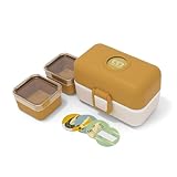 monbento - Fiambrera Infantil MB Tresor Moutarde - Lonchera para Niños 3 Compartimientos - Caja de Merienda - Ideal Escuela/Parque - Sin BPA - Segura y Duradera - Amarillo