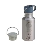 LÄSSIG biberón botella de acero inoxidable sin BPA 500ml niños guardería jardín de infancia a prueba de fugas con tapón/Bottle Stainless Steel Happy prints animal