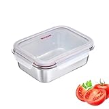 Westmark Fiambrera de Acero Inoxidable, Fiambrera a Prueba de Fugas, Apta para Microondas y Horno, Sin BPA, Caja Bento para la Escuela, el Trabajo y la Guardería, Plata, 600 ml