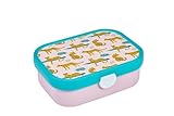 Mepal - Fiambrera Campus - Bento Box para Niños - Lonchera con Compartimento Bento y Tenedor - Fiambrera con Cierre de Clip - Sin BPA y apta para Lavavajillas - 750 ml - Leopard