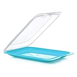 TATAY Porta Embutidos Fresh | Set de 3 Estándar | Tupper Embutido Nevera | Tapa Extraíble, Apilable | Apto Congelador, Microondas y Lavavajillas | Libre de BPA, 17 x 3,2 x 25,2 cm, Color Azul