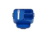 Mepal - Fiambrera Bento Take A Break midi - Lonchera Con Bento Box - Lunch Box para Sándwiches, Pequeños Tentempiés y Sobras - Merienda & Almuerzo - Con Compartimentos - 900 ml - Vivid Blue