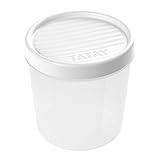 Tatay Fiambrera de Alimentos, Hermética, 1L de Capacidad, Tapa de Rosca, Libre de BPA, Apto Microondas y Lavavajillas, Color Blanco, Medidas: 12 x 12 x 12,5 cm