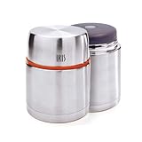IRIS BARCELONA - Termo Comida Lunch Box, Fiambrera Térmica de Acero Inox para Alimentos Sólidos Calientes y Fríos, Conserva Temperatura hasta 9 Horas, Doble Tapa con Válvula Descompresora 0,5 l