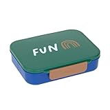 LÄSSIG fiambrera infantil caja para desayuno sin BPA con separador extraíble/Bento-Lunchbox Little Gang Rainbow green