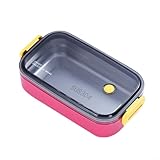 Caja compacta de almacenamiento de alimentos de 2 capas, contenedor de almuerzo de acero inoxidable para un control eficiente de las porciones (una sola capa roja)