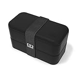 monbento - Fiambrera Lunch Box MB Original Onyx Made in France - Bento Box con 2 Compartimientos Herméticos - Caja Bento Trabajo/Escuela - Sin BPA - Segura y Duradera - Negro