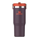 STANLEY Flip Straw Tumbler 1.0 Botella Agua con Pajita 0.89L - Conserva el Frío 12 Horas - Termo Agua Fria - Acero Inoxidable - Sin BPA - Fácil de llevar - Apta Para Lavavajillas - Plum