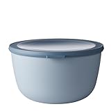Mepal - Multi Bowl Cirqula Redondo - Recipientes para Alimentos con Tapa - Adecuado como Fiambrera Hermética para Frigorífico, Microondas y Congelador - Tapers para Comida - 3000 ml - Nordic blue