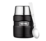 Thermos Recipiente para Alimentos de Acero Inoxidable, Acero Inoxidable, Negro, 9,3 x 9,3 x 14,2 cm