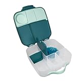 b.box Lunch Box para Niños | Fiambrera Infantil Bento Grande con 4 Compartimentos (2 Herméticos), Separador Extraíble, Bolsa de Gel Frío | Fiambrera para Niños Ideal para Escuela | 3+ Años | 2 L