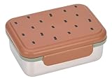 LÄSSIG Fiambrera para niños de acero inoxidable Fiambrera para el desayuno sostenible para el jardín de infancia/Lunchbox Happy prints caramel