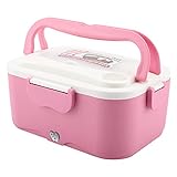 ZPSHYD Lonchera eléctrica portátil de 1,5 L, 12 V/24 V, contenedor calentador de alimentos Bento, calentador de alimentos para comidas sobre la marcha, compacto y versátil