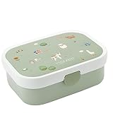 Mepal - Fiambrera Campus - Bento Box para Niños - Lonchera con Compartimento Bento y Tenedor - Fiambrera con Cierre de Clip - Sin BPA y apta para Lavavajillas - 750 ml - Little Farm