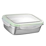 HEALLILY Caja Bento Inoxidable con Tapa Hermética Verde Contenedor de Alimentos Resistente al Calor para Oficina y Hogar para Snacks y Ensaladas