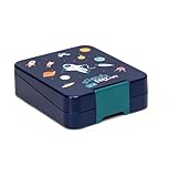 schmatzfatz easy - Fiambrera infantil, caja bento con compartimentos variables, táper (Marino)