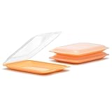 Tatay Porta Embutidos Fresh | Set de 3 Estándar | Tupper Embutido Nevera | Tapa Extraíble, Apilable | Apto Congelador, Microondas y Lavavajillas | Libre de BPA, 17 x 3,2 x 25,2 cm, Color Peach