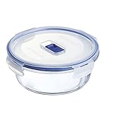 Luminarc Recipiente Redondo Hermético Vidrio 15x7x6,6cm - 92cl Apto Microondas Apto Frigorífico Tapa 4 Cierres Herméticos 100% Con Válvula