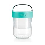 Lékué Recipiente Hermético doble Para Transportar Alimentos,Lunchbox to go Turquesa, 400 ml