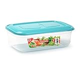 CABLEPELADO Fiambrera almacenamiento de alimento | Plástico con Tapa | Libre de BPA | Apto para microondas y lavavajillas | 3.7 Litros | 30 cm de ancho x 19.5 cm de fondo x 8.6 cm de altura