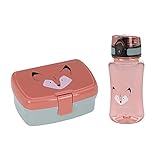 Lässig Juego De Almuerzo Recipientes Fiambrera + Botella Para Beber (460 Ml)/about Friends Fox, Rojo, Única