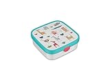 Mepal - Fiambrera Bento Grande Campus - Bento Box para Niños - Incluye 2 cajas Bento extraíbles y Tenedor - Las Cajas Bento son aptas para Microondas - 2x 200 + 1250 ml - Animal Friends