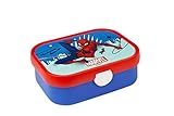 Mepal - Fiambrera Campus - Bento Box para Niños - Lonchera con Compartimento Bento y Tenedor - Fiambrera con Cierre de Clip - Sin BPA y apta para Lavavajillas - 750 ml - Spiderman