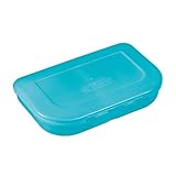 Herlitz Fiambrera Turquesa con 2 Compartimentos, Fiambrera de plástico para niños, Apta para lavavajillas y sin BPA, Apta para Mochilas Escolares Herlitz