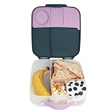 b.box Lunch Box para Niños | Fiambrera Infantil Bento Grande con 4 Compartimentos (2 Herméticos), Separador Extraíble, Bolsa de Gel Frío | Fiambrera para Niños Ideal para Escuela | 3+ Años | 1 L