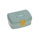 Lässig Fiambrera para niños con separador extraíble, sin BPA/Adventure Bus, mint
