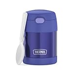 Thermos Kids Funtainer Food JAR 0,30 l, color morado y recipiente térmico para alimentos con cuchara para niños, 5 h caliente/7 h frío, absolutamente hermético para sopa, cereales, pausa