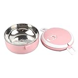 HERCHR Fiambrera, Fiambrera de Acero Inoxidable Rosa Fiambrera Pequeña Fiambrera Caliente para Niños Fiambrera para Comida Caliente para Almuerzo Viaje Trabajo