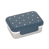 LÄSSIG Fiambrera para niños de acero inoxidable Fiambrera para el desayuno sostenible para el jardín de infancia/Lunchbox Happy prints midnight blue