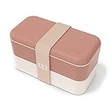 monbento - Fiambrera Lunch Box MB Original Moka Made in France - Bento Box con 2 Compartimientos Herméticos - Caja Bento Trabajo/Escuela - Sin BPA - Segura y Duradera - Rosa