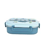 Sellada de Acero Inoxidable, de Dibujos Animados a Prueba de Fugas para Niños y Adultos con Buen Efecto de Conservación del Calor (Blue)