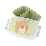 Sigikid 25370 Fiambrera con diseño de oso, con divisor, sin BPA, segura, ligera, recomendada para niños a partir de 1 año