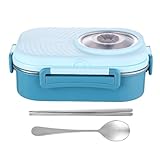 Caja De Almuerzo De Acero Inoxidable - Contenedor De Alimentos De 3 Compartimentos A Prueba De Prueba, Contenedor De Comida De Camping, Escuela De Oficina, Artículo De La Universidad, Gadget De Estaca