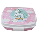 damaloo Fiambrera con diseño de unicornio para niñas, con compartimento grande, sin BPA, para la escuela y la guardería, fiambrera para niños