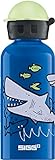 SIGG Sharkies Cantimplora infantil (0.4 L), botella para niños sin sustancias nocivas y con tapa hermética, cantimplora ligera de aluminio