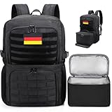 BERTASCHE Mochila de almuerzo para ordenador portátil con bolsa térmica para 15,6 pulgadas, 2 en 1, mochila para hombre, para trabajo, escuela, pícnic, universidad, color negro, Negro , Talla única